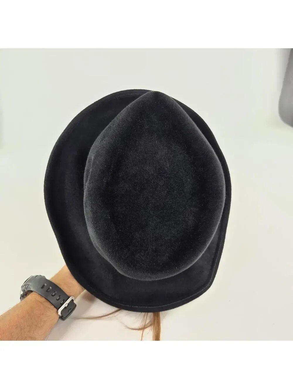 Eric Javits Black Velvet Velour Bucket Hat One Size Packable Fedora Hats - Picture 5 of 9